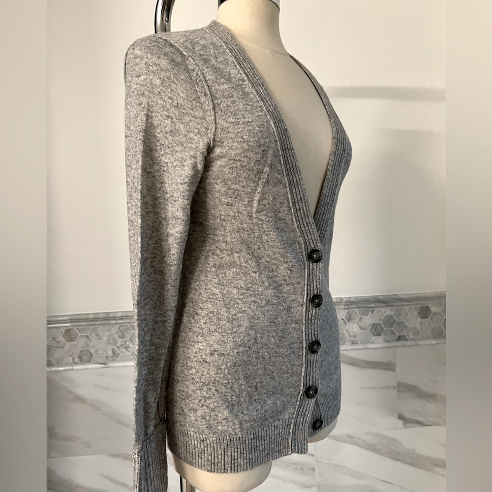 Banana Republic Italian Merino Wool Light Gray Cardigan SzS